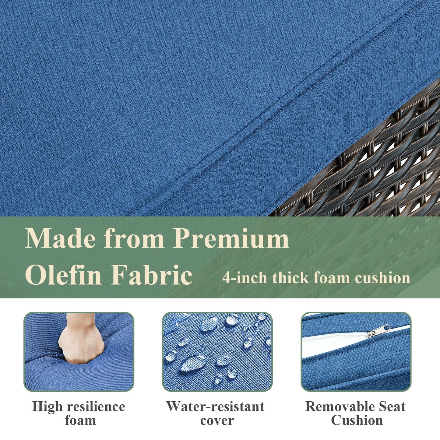 Sedie a dondolo da esterno in vimini Gymojoy con base girevole (set da 2)