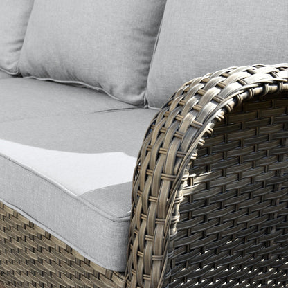 Set da conversazione OVIOS da 5 pezzi con schienale alto in vimini per patio