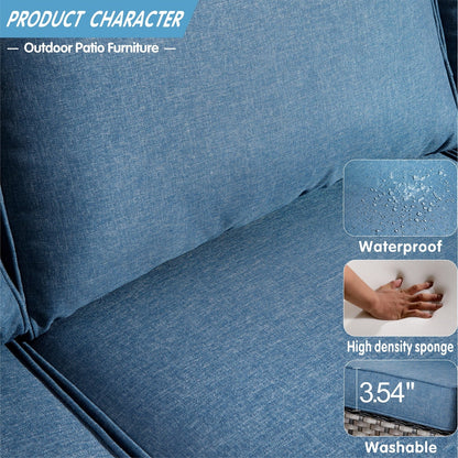 Set di 5 mobili da giardino in vimini con schienale alto OVIOS