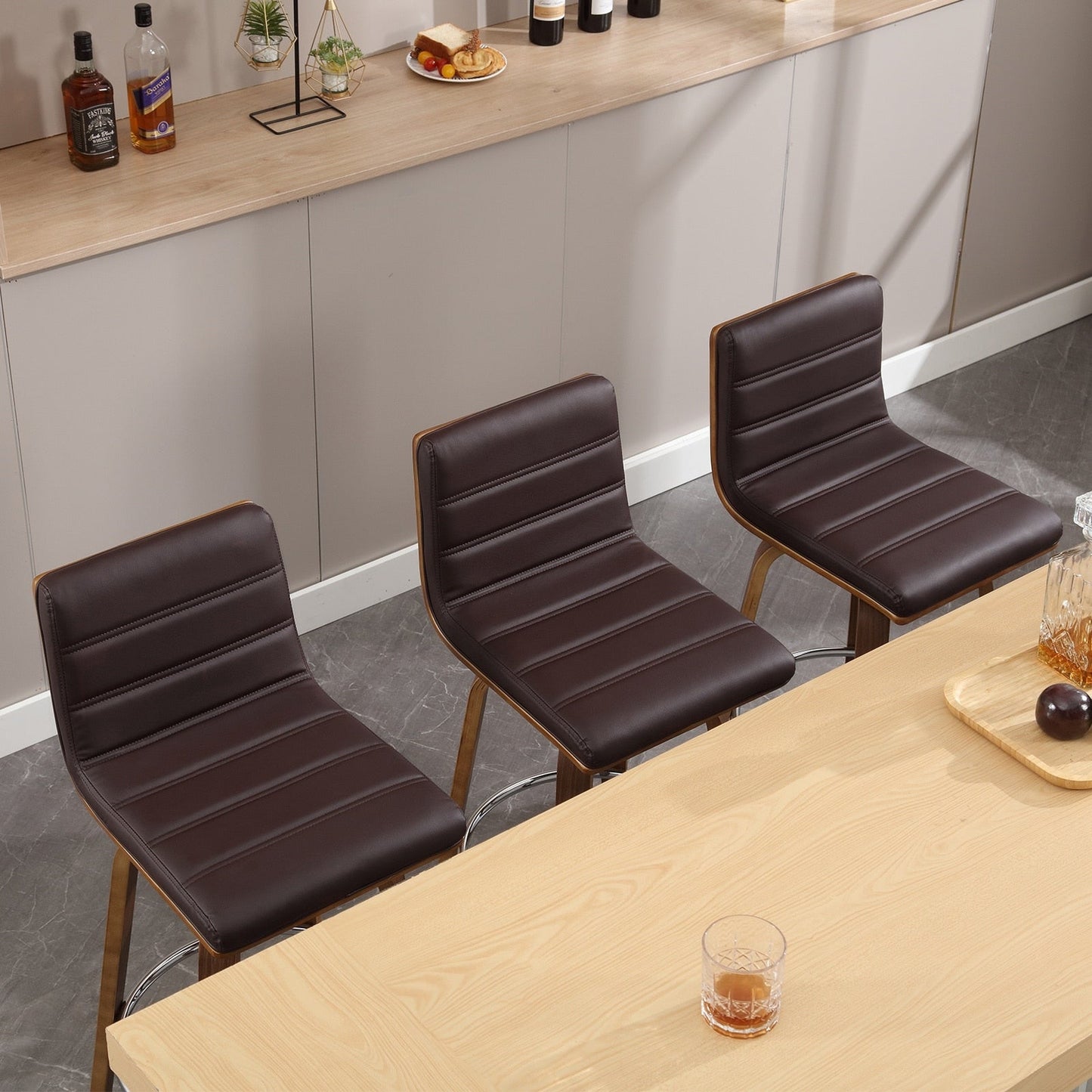 26/29 Sgabelli da bar/bancone girevoli in similpelle, set da 2/3