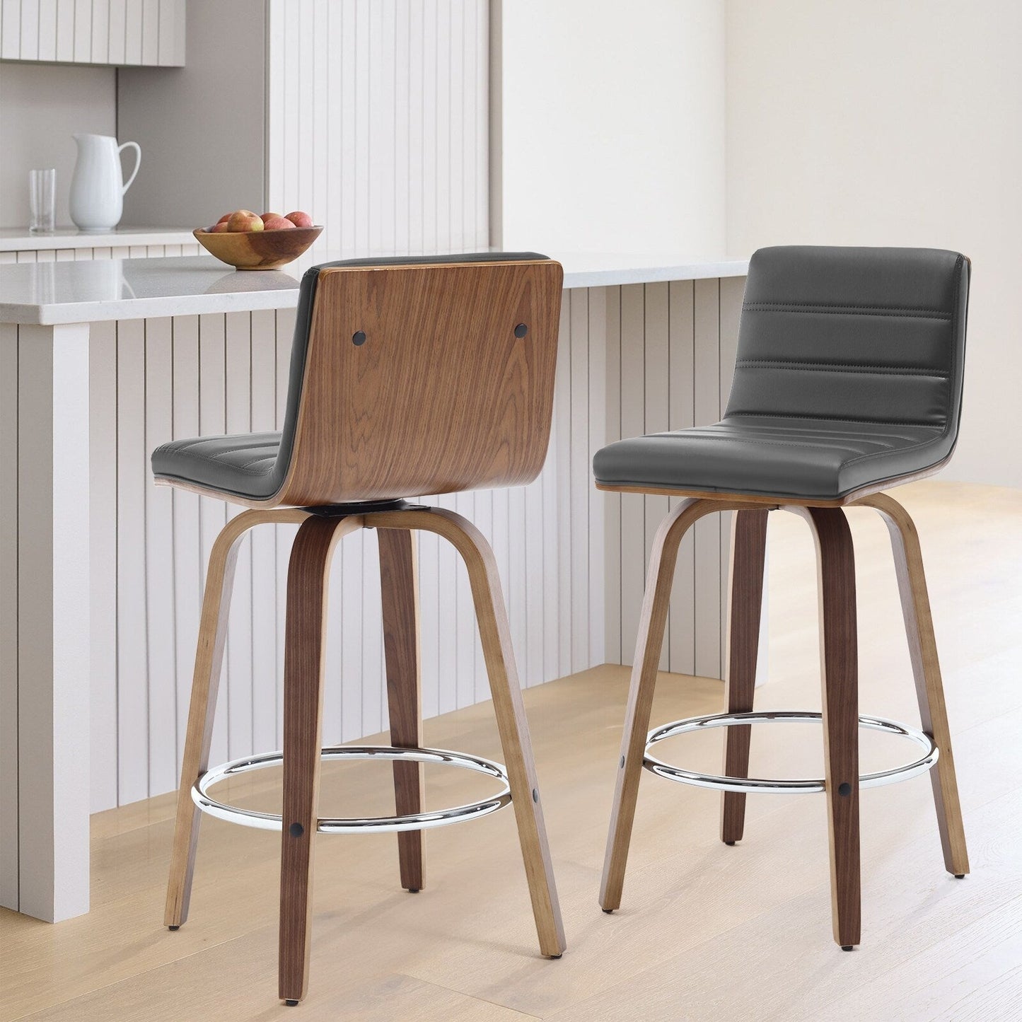 26/29 Sgabelli da bar/bancone girevoli in similpelle, set da 2/3