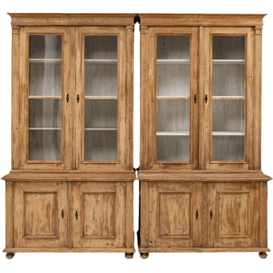 Vetrine rustiche europee con frontali in vetro - Coppia, circa 1870