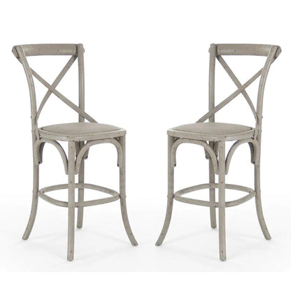 Sgabello da bar e da bancone con schienale incrociato in legno di betulla