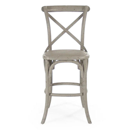 Sgabello da bar e da bancone con schienale incrociato in legno di betulla