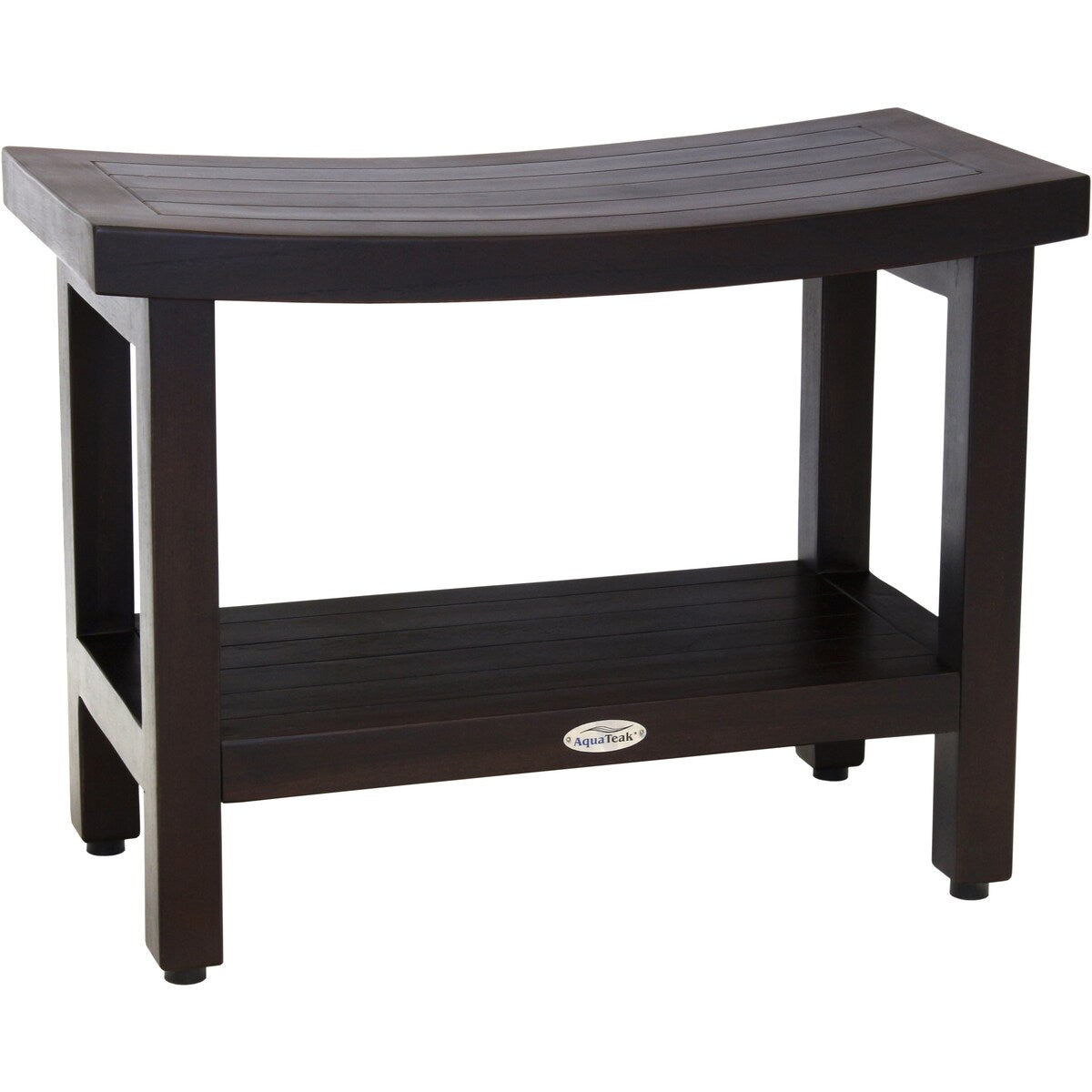 Panca da doccia in teak Sumba brevettata con ripiano