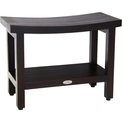 Panca da doccia in teak Sumba brevettata con ripiano