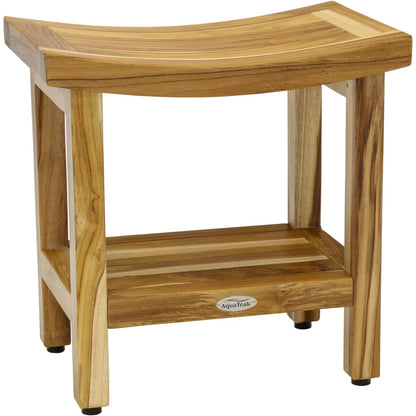 Panca da doccia in teak Sumba brevettata con ripiano