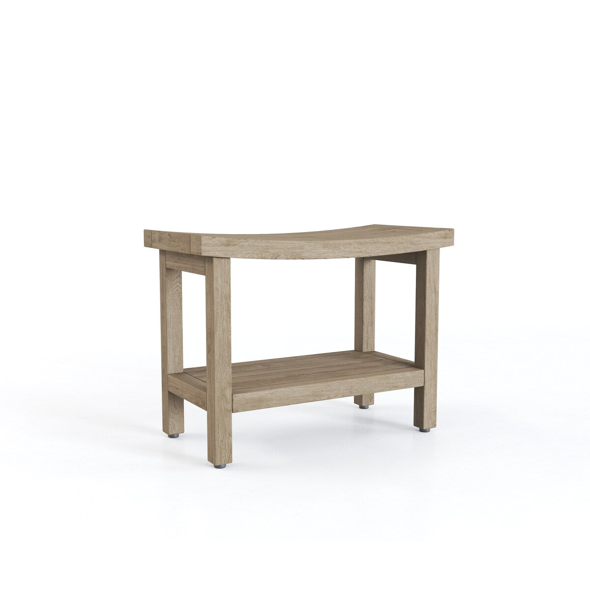 Panca da doccia in teak Sumba brevettata con ripiano