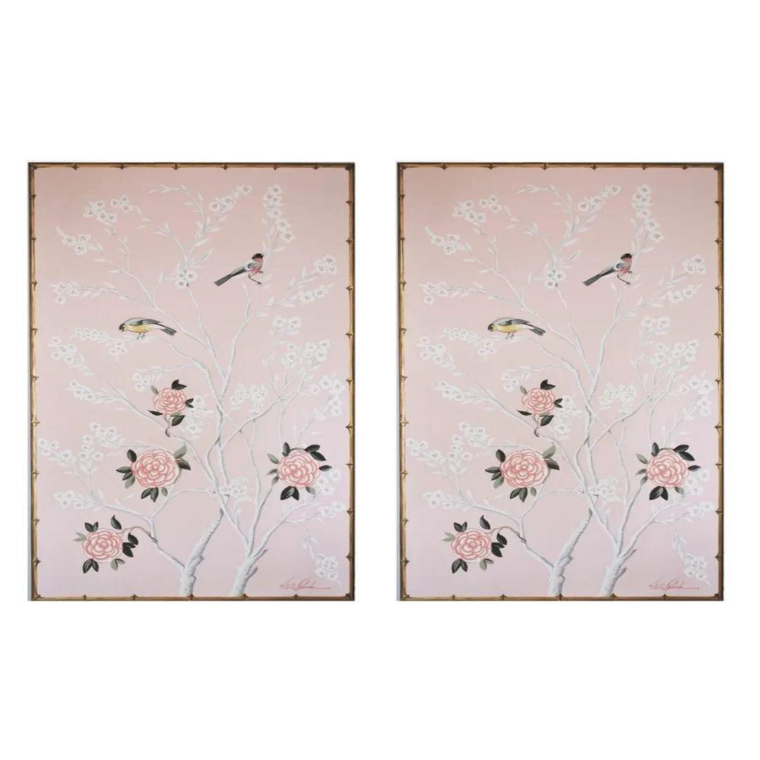 Decorazione murale in bambù finto rosa