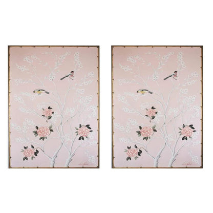 Decorazione murale in bambù finto rosa