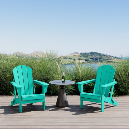 Sedie Adirondack pieghevoli per esterni e patio, resistenti alle intemperie, Polytrends Laguna (set da 2)