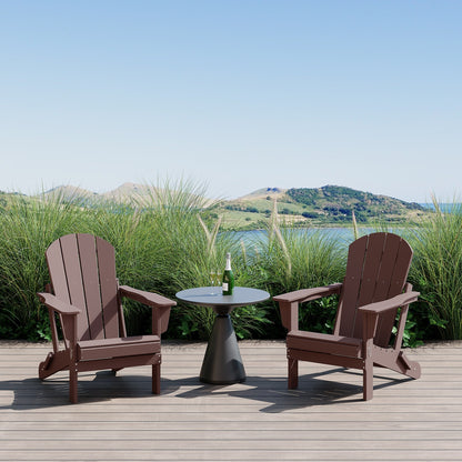 Sedie Adirondack pieghevoli per esterni e patio, resistenti alle intemperie, Polytrends Laguna (set da 2)
