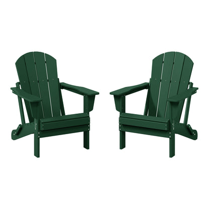Sedie Adirondack pieghevoli per esterni e patio, resistenti alle intemperie, Polytrends Laguna (set da 2)