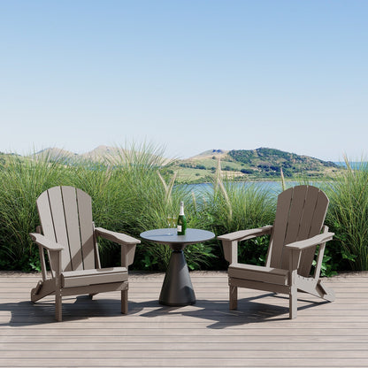Sedie Adirondack pieghevoli per esterni e patio, resistenti alle intemperie, Polytrends Laguna (set da 2)