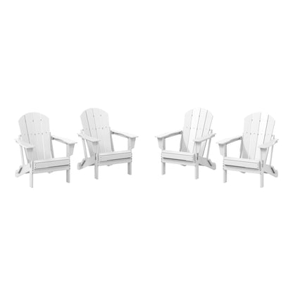 Sedie Adirondack pieghevoli per esterni e patio, resistenti alle intemperie, Polytrends Laguna (set da 4)