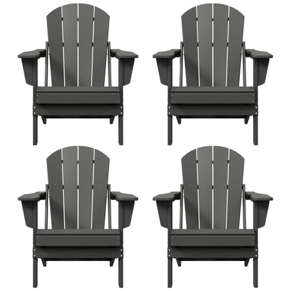 Sedie Adirondack pieghevoli per esterni e patio, resistenti alle intemperie, Polytrends Laguna (set da 4)