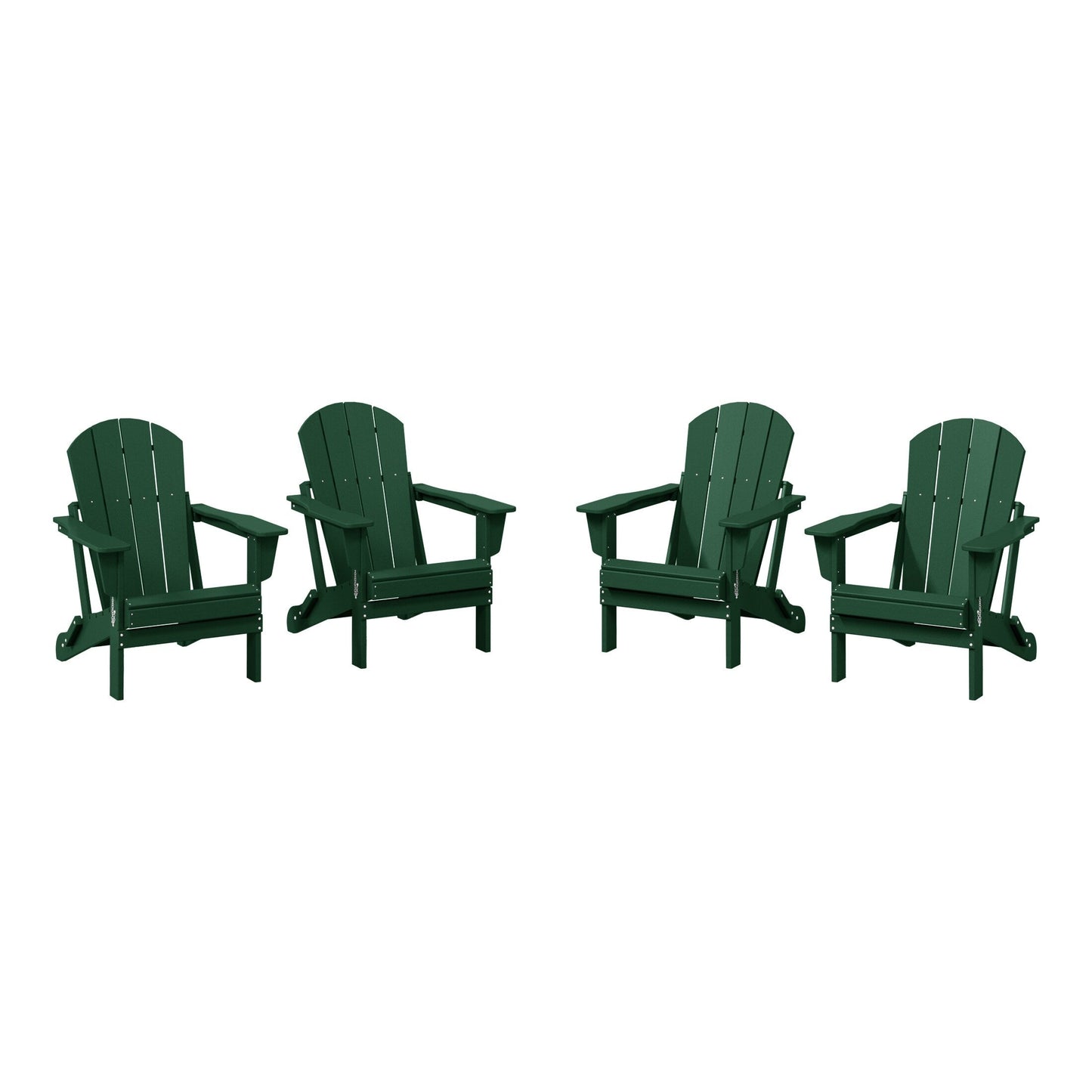 Sedie Adirondack pieghevoli per esterni e patio, resistenti alle intemperie, Polytrends Laguna (set da 4)