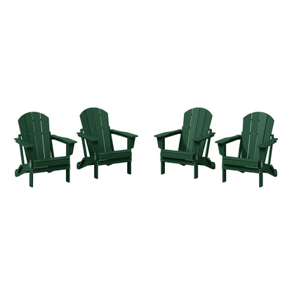 Sedie Adirondack pieghevoli per esterni e patio, resistenti alle intemperie, Polytrends Laguna (set da 4)