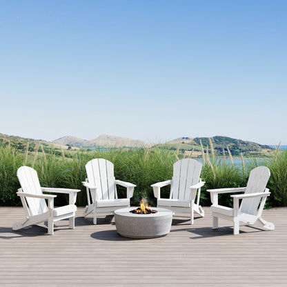 Sedie Adirondack pieghevoli per esterni e patio, resistenti alle intemperie, Polytrends Laguna (set da 4)