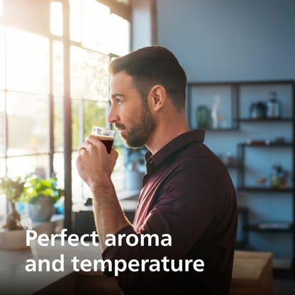 Macchina per caffè espresso Premium, 12 caffè caldi/freddi, sistema LatteGo, macinacaffè in ceramica, cromo nero