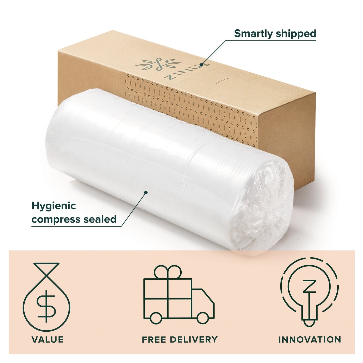 Materasso in memory foam al tè verde Priage by Zinus da 8 pollici