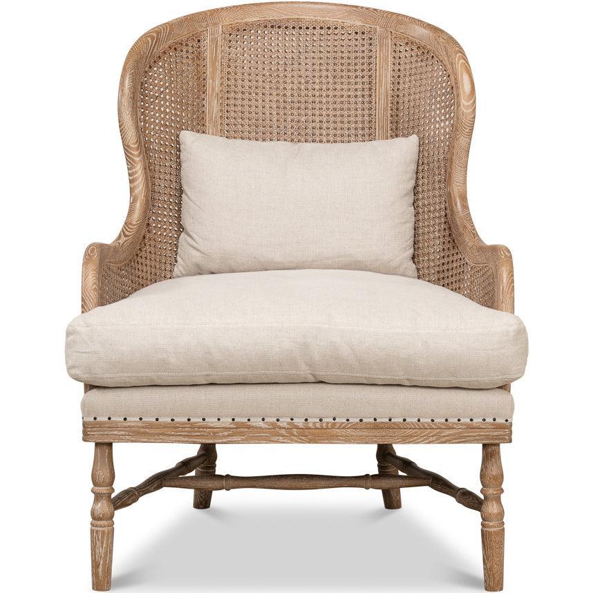 Poltrona in rattan con schienale tondo