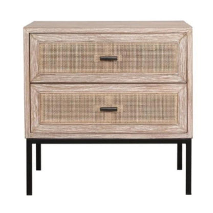 Comodino in rattan naturale