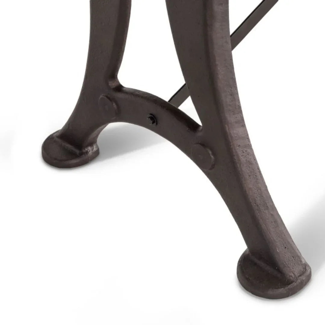 Tavolo da bancone in ghisa con bordo industriale