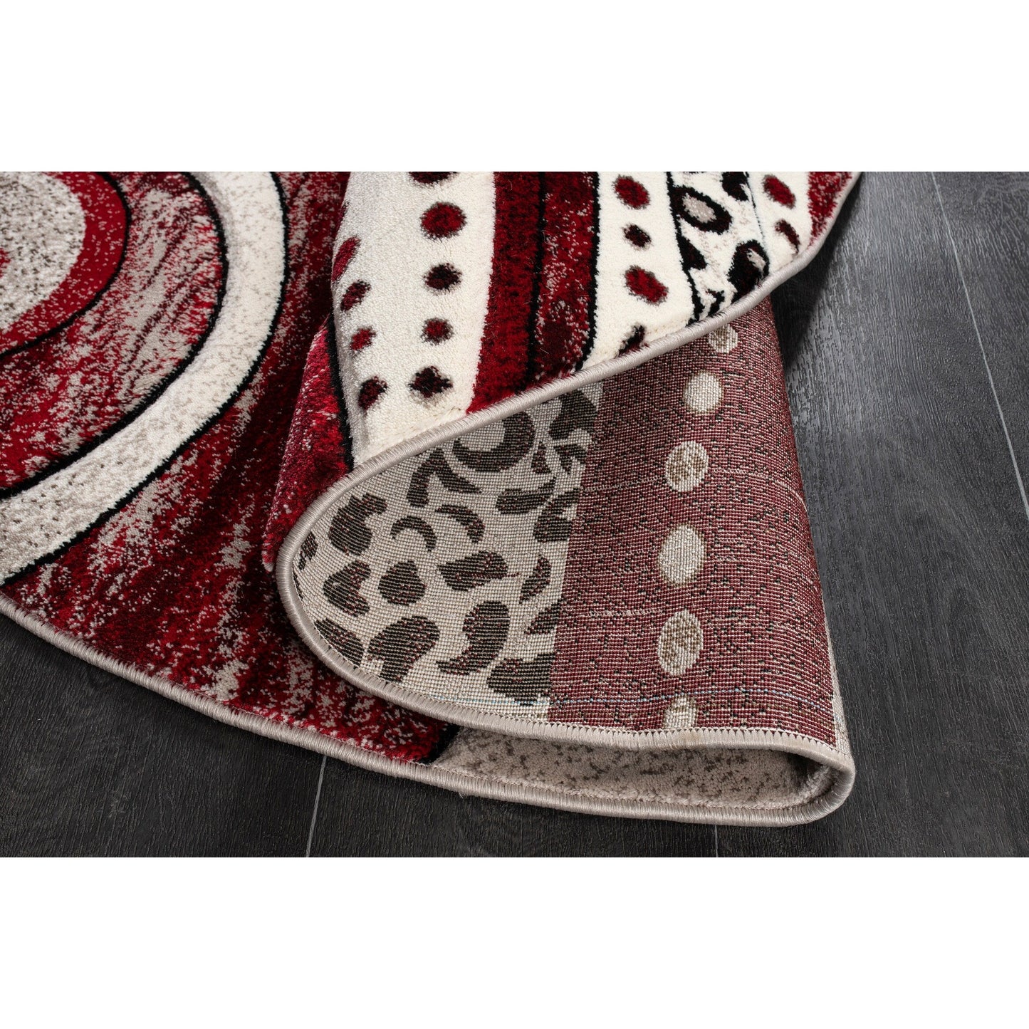 Tappeto con motivo a vortice astratto della collezione Rhodes