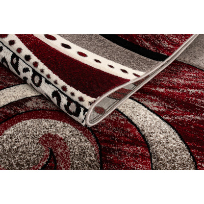 Tappeto con motivo a vortice astratto della collezione Rhodes