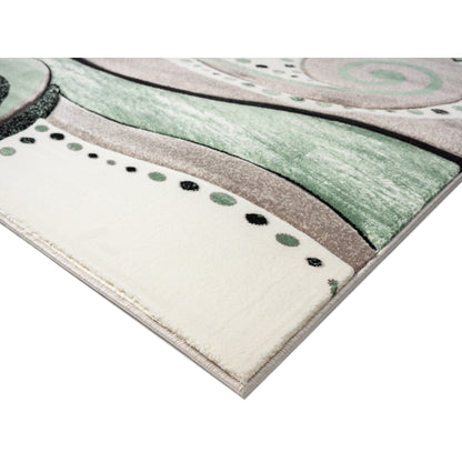 Tappeto con motivo a vortice astratto della collezione Rhodes