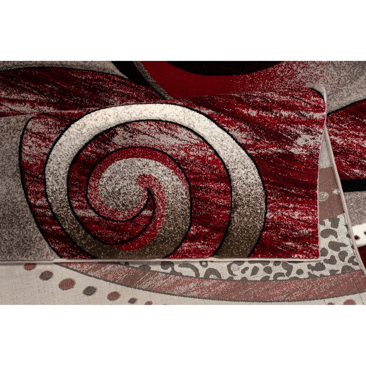 Tappeto con motivo a vortice astratto della collezione Rhodes