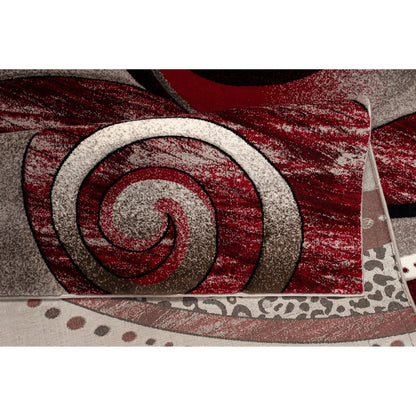 Tappeto con motivo a vortice astratto della collezione Rhodes