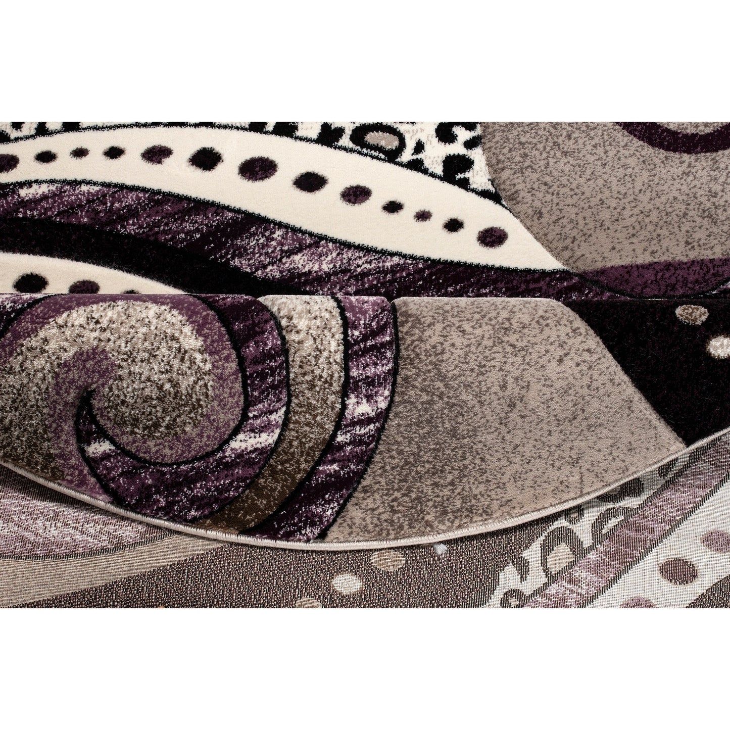 Tappeto con motivo a vortice astratto della collezione Rhodes