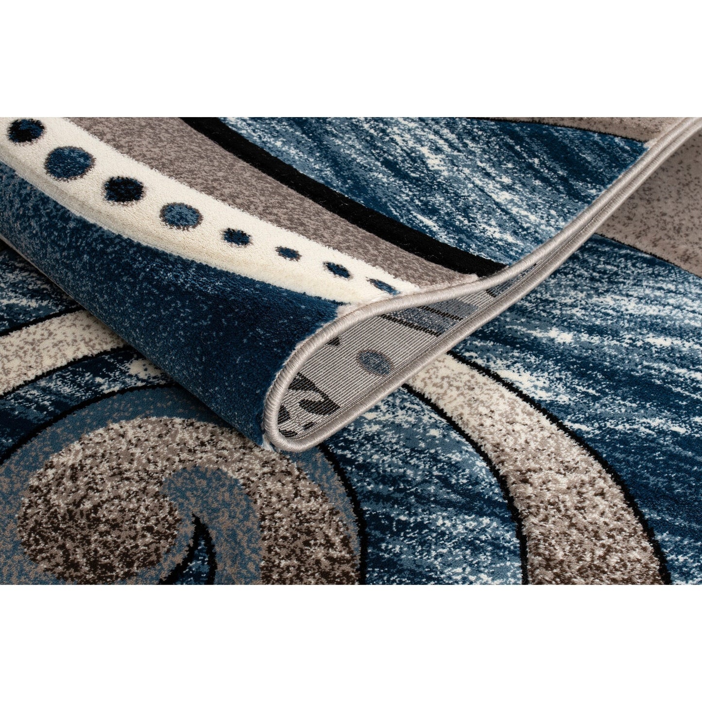 Tappeto con motivo a vortice astratto della collezione Rhodes