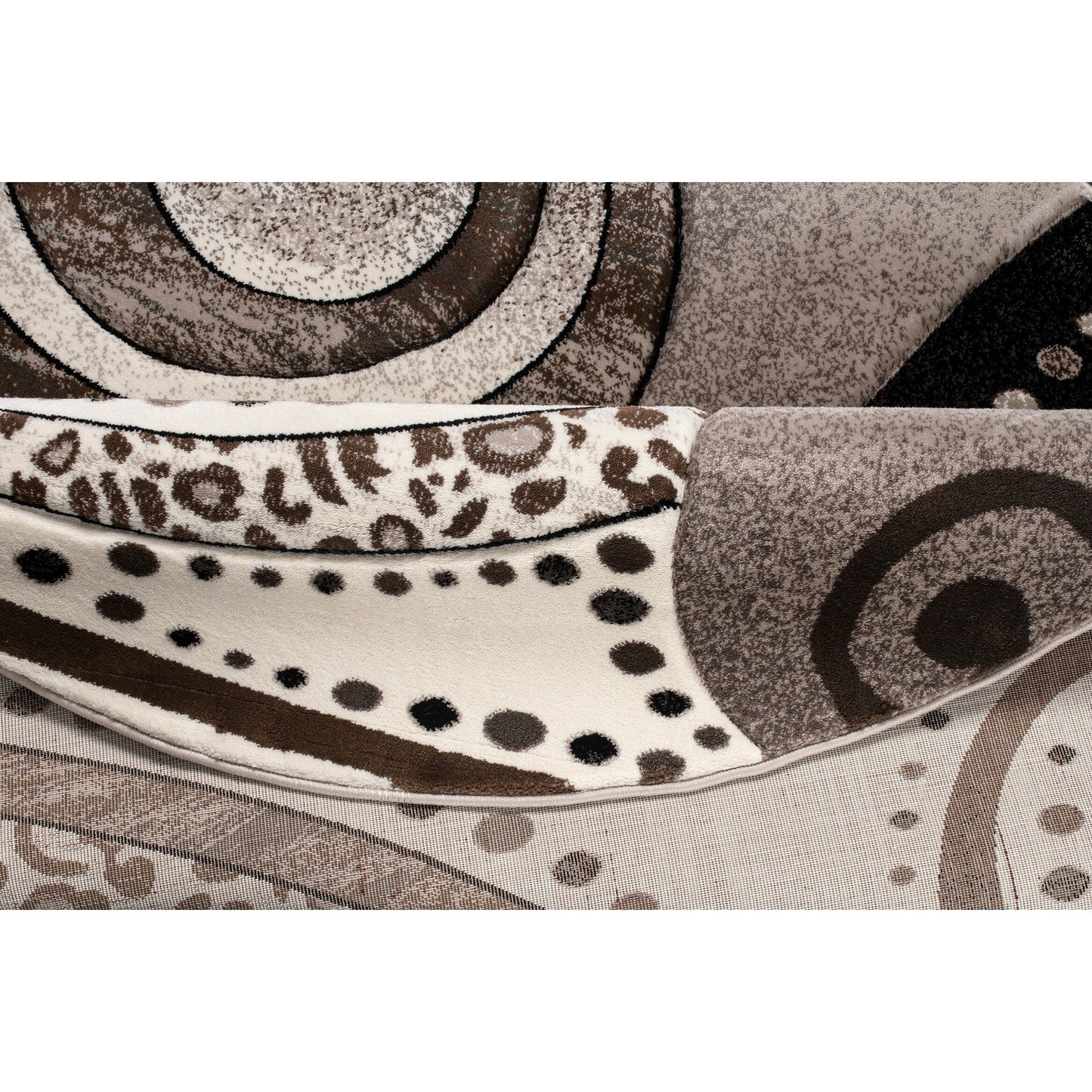 Tappeto con motivo a vortice astratto della collezione Rhodes