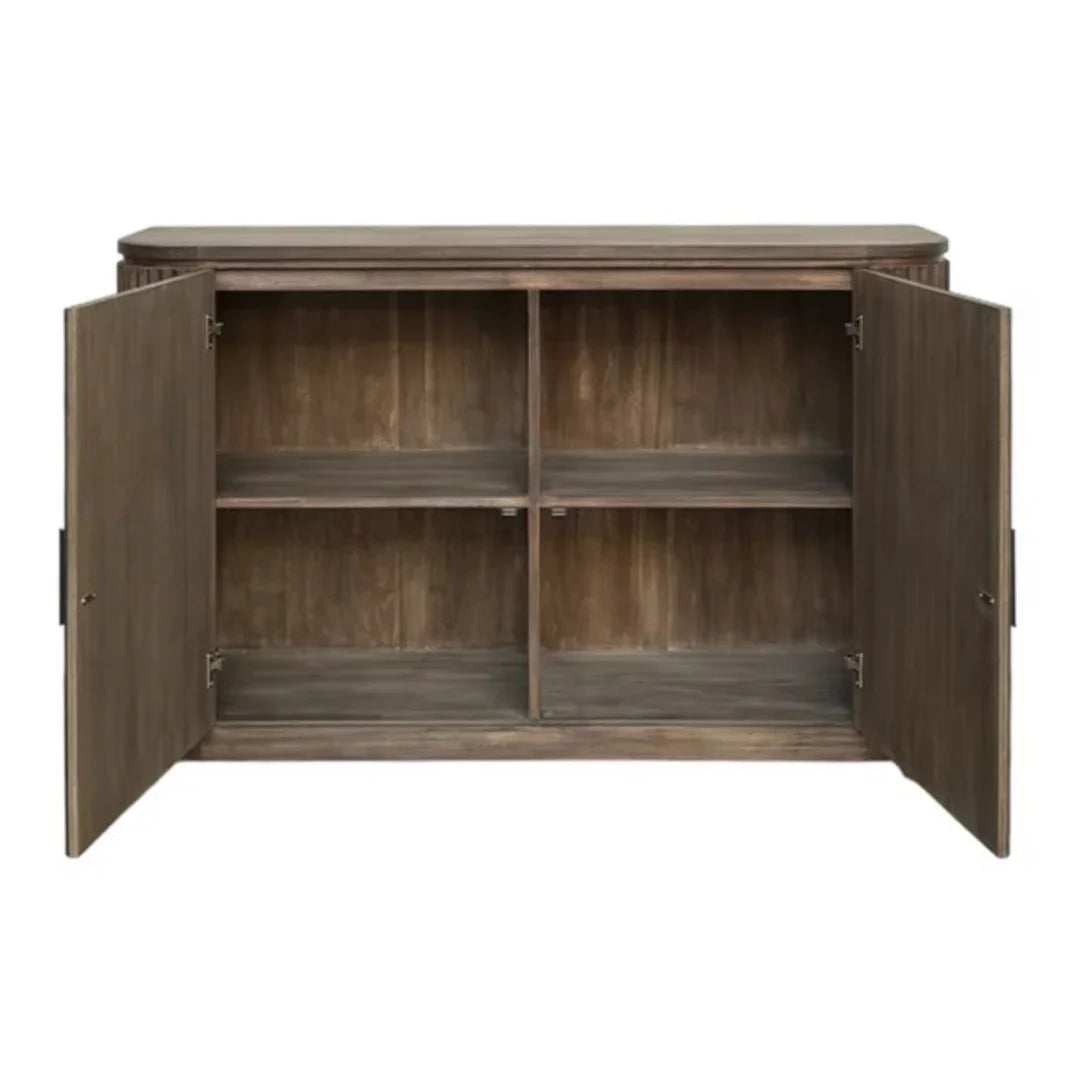 Credenza di transizione in legno a coste