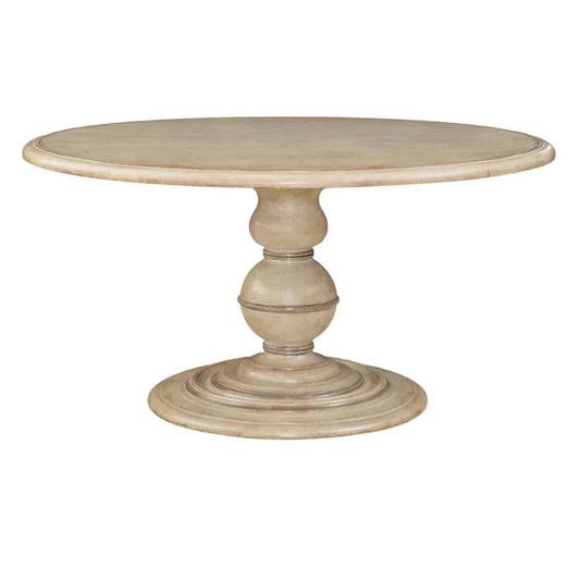 Majestic French Distressed Cream Table con piedistallo