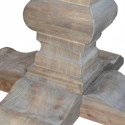 Tavolo da pranzo rotondo in legno di olmo francese