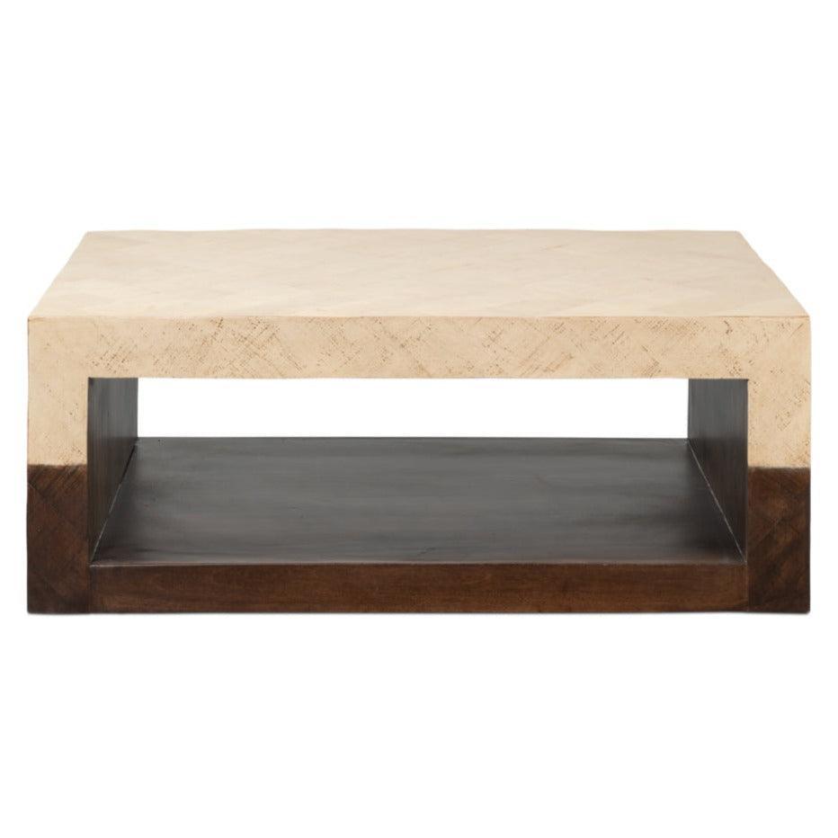 Tavolino da caffè moderno in legno bicolore