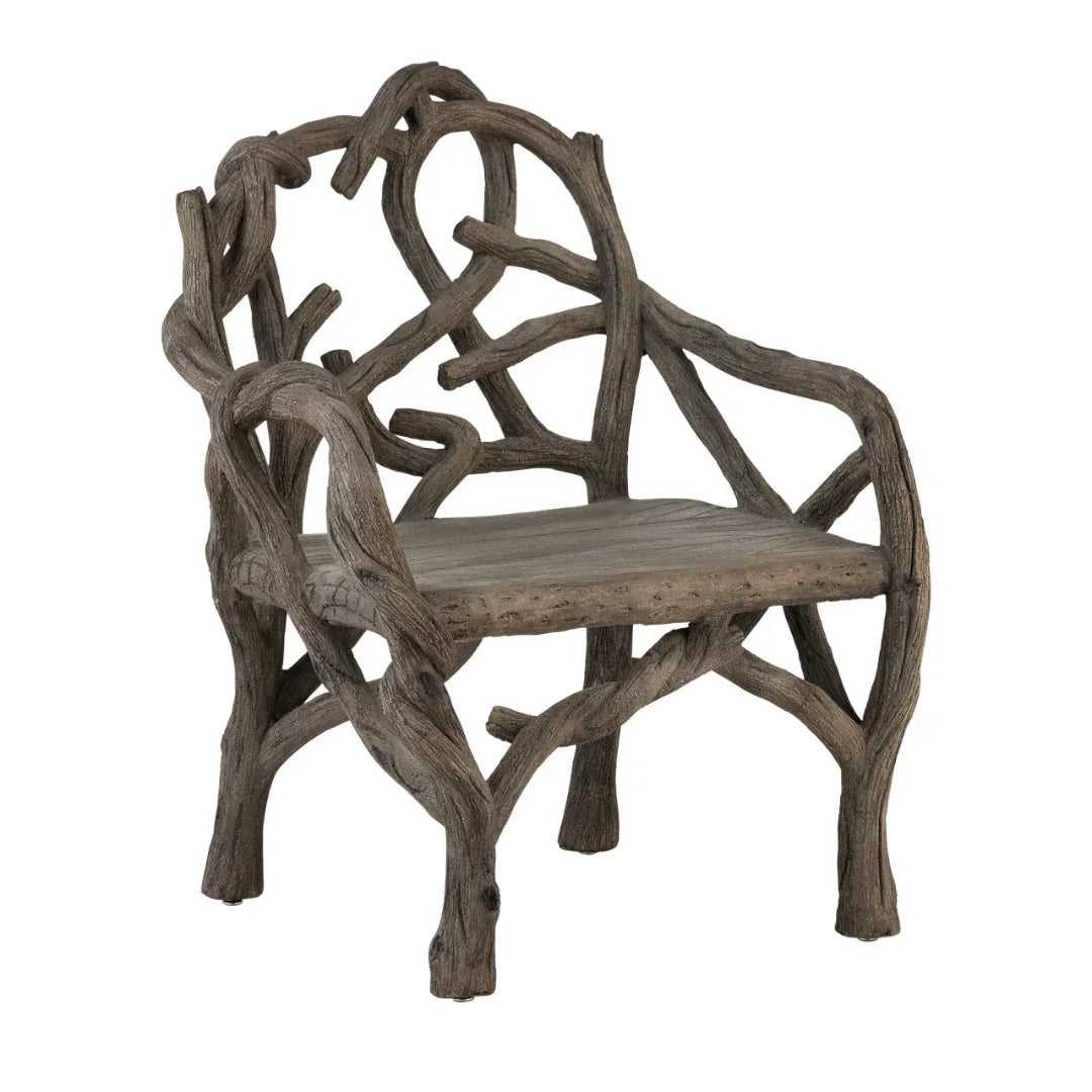 Poltrona rustica con rami di legno finto