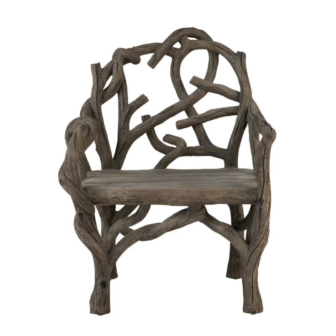 Poltrona rustica con rami di legno finto