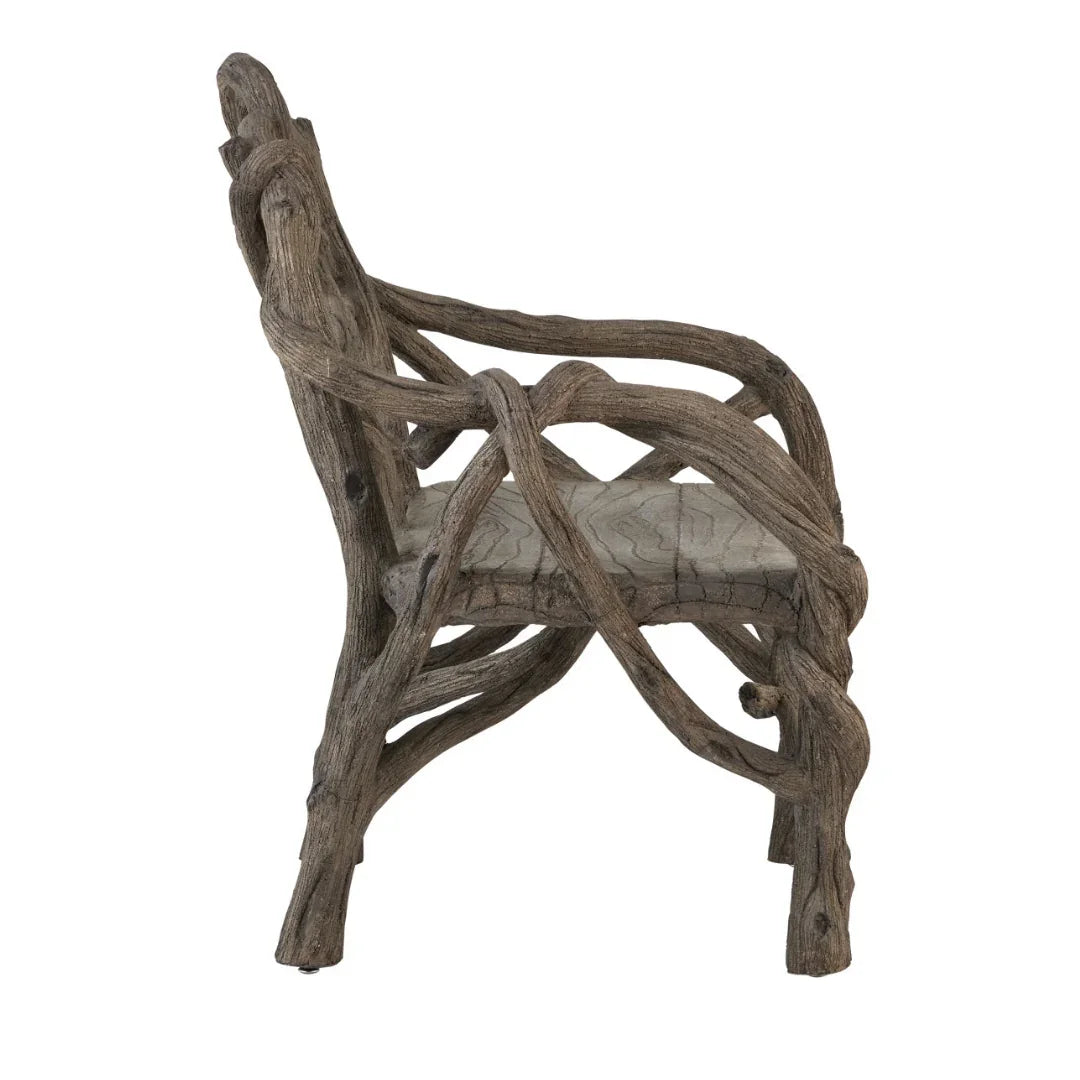 Poltrona rustica con rami di legno finto