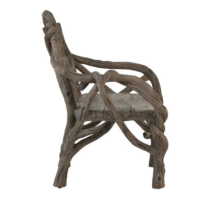 Poltrona rustica con rami di legno finto