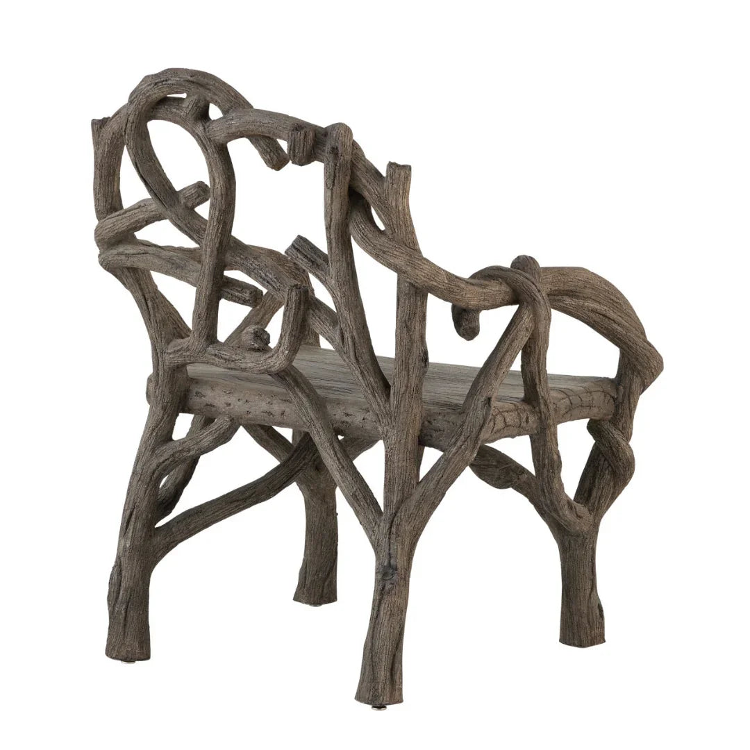 Poltrona rustica con rami di legno finto