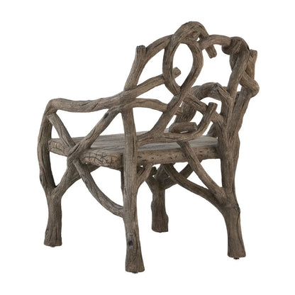 Poltrona rustica con rami di legno finto