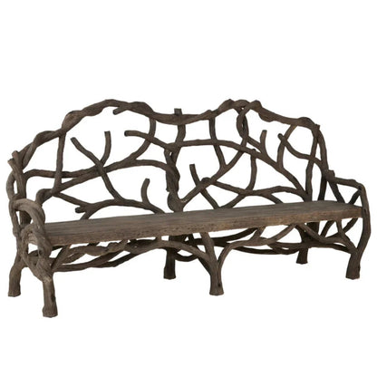 Panca rustica con rami di legno finto