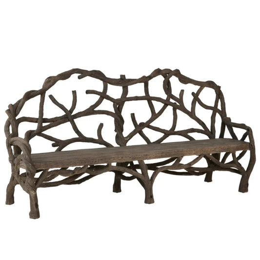 Panca rustica con rami di legno finto