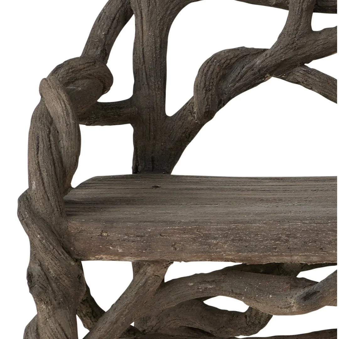 Panca rustica con rami di legno finto