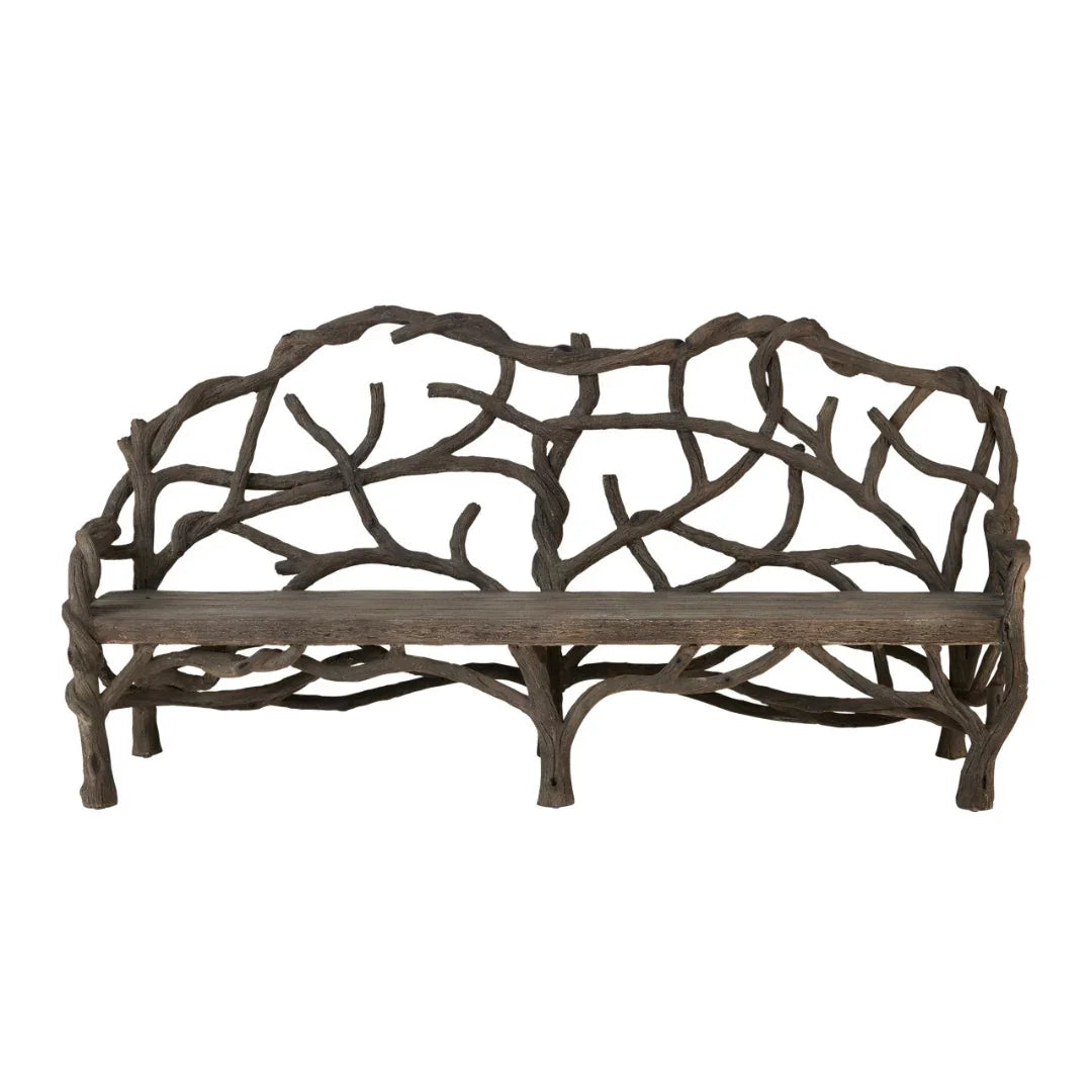 Panca rustica con rami di legno finto